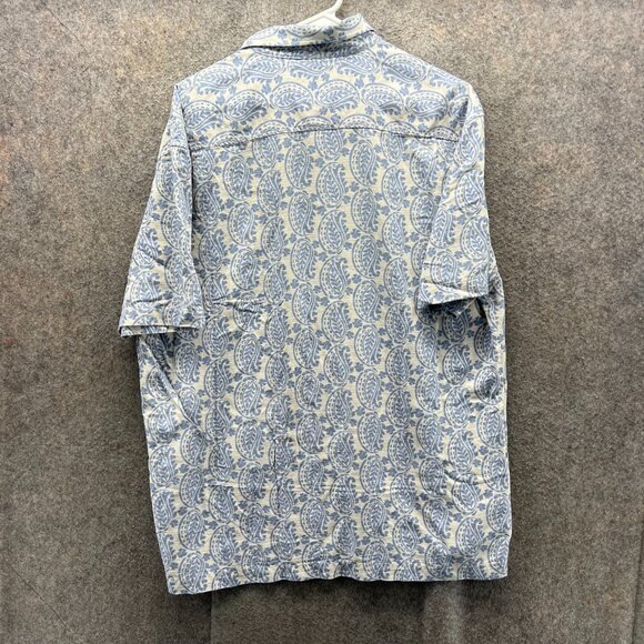 Tommy Bahama Shirt Mens XL Blue Button Down AOP Silk Paisley Hawaiian Camp - Picture 2 of 9